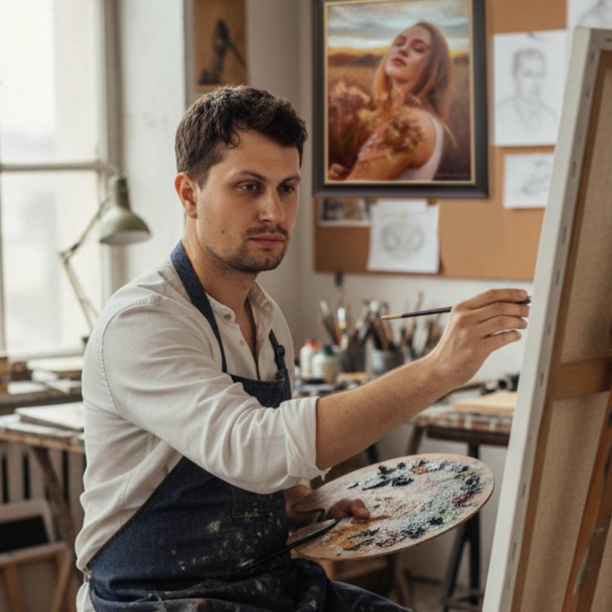 The full process of creating this portrait. Oil on canvas, 45 × 30 cm ...