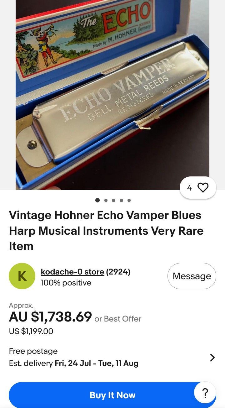 ビンテージ M.HOHNER ホーナー Echo Vamperハーモニカ レア品 HOHNER