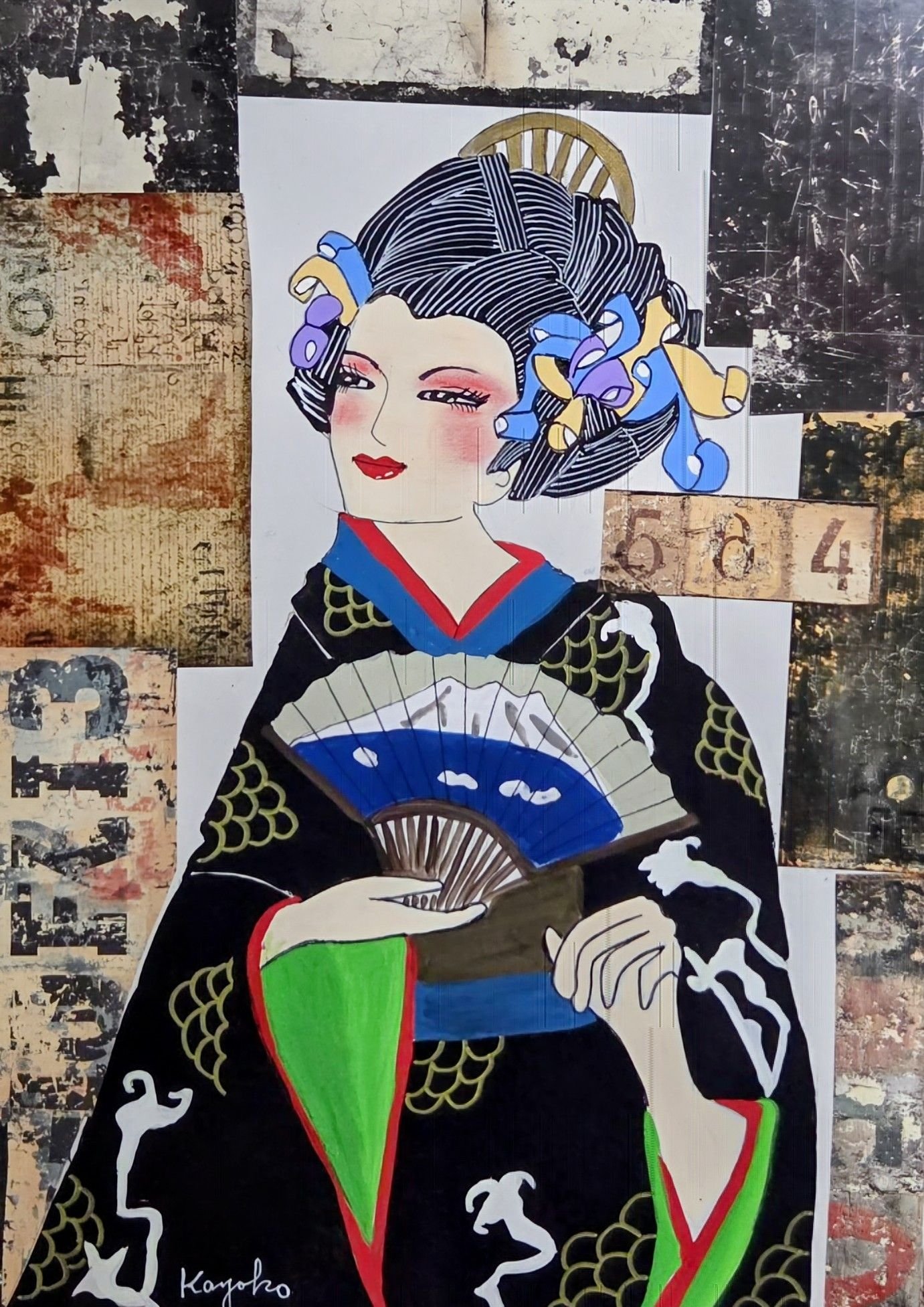 抽象画を描きました！鉛筆を使用！