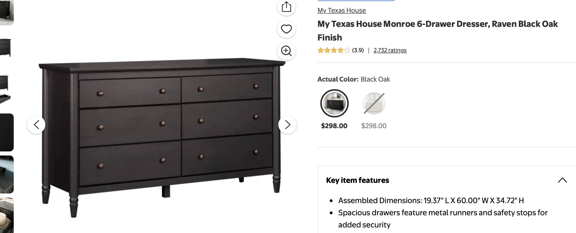 Assembly instructions for Texas House Monroe dresser?