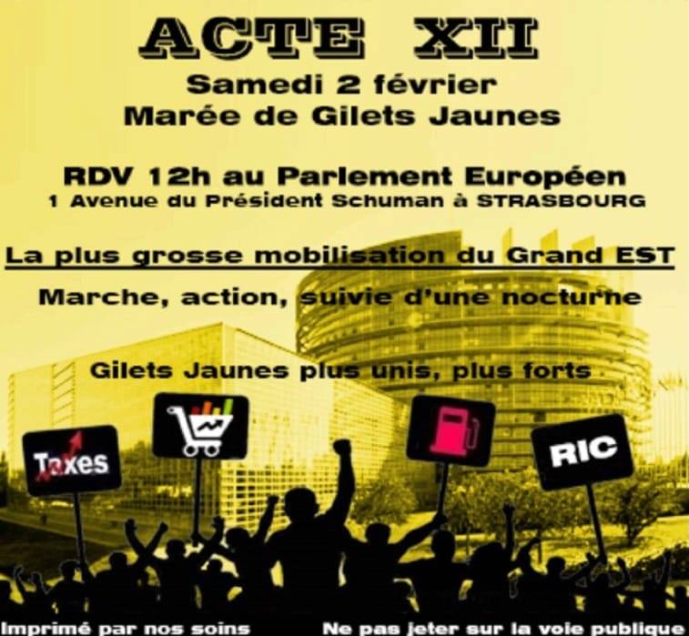 Programme Acte Xii Samedi 2 Gilets Jaunes 67 Facebook