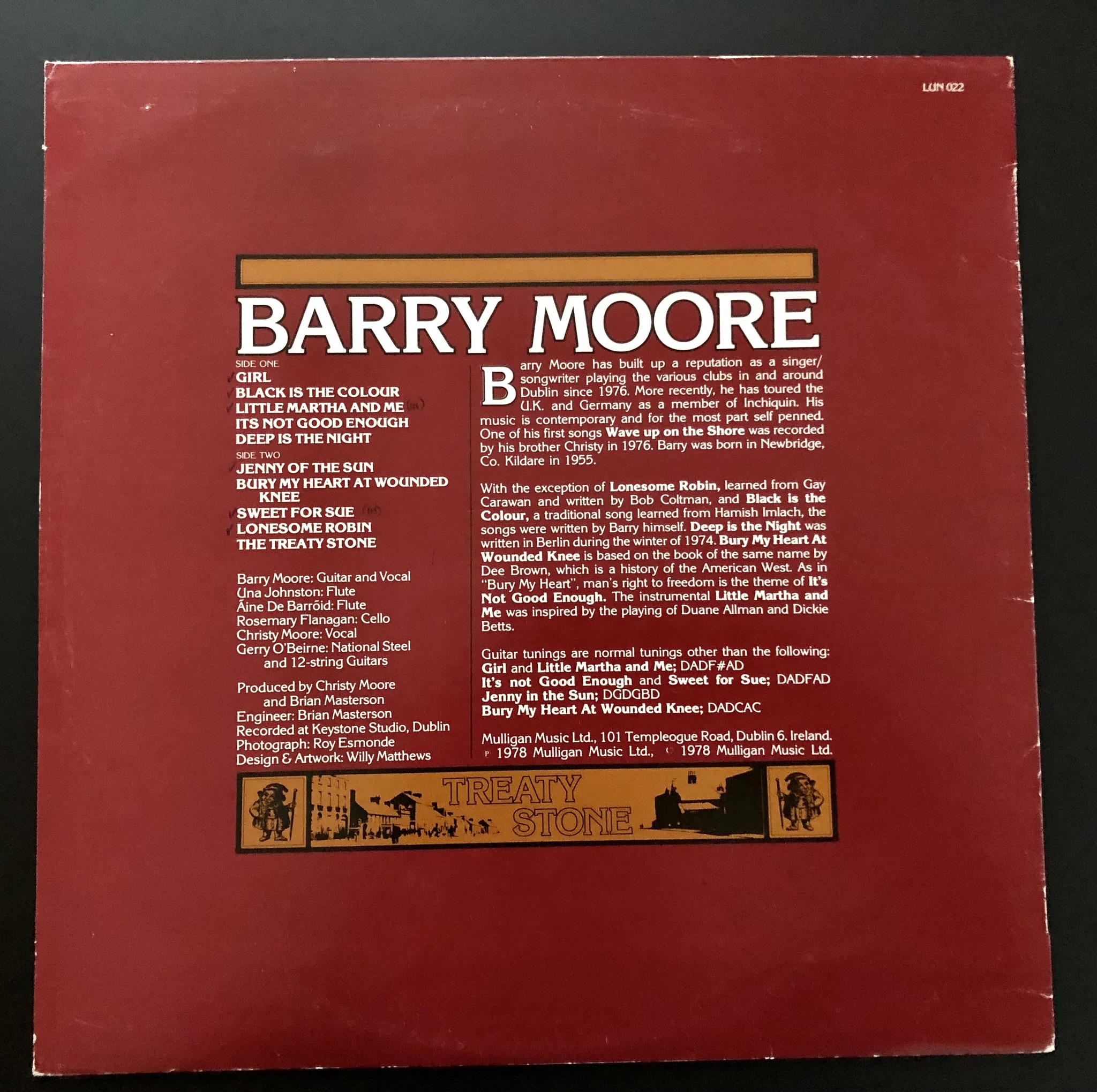 レア◆Barry Moore - Treaty Stone LP レコード Barry Moore's 1978 acoustic folk album 
