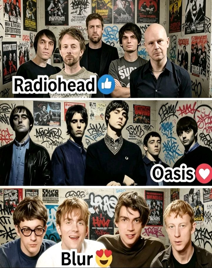 👍 Radiohead / ❤️ Oasis / 😍 Blur 👍 Radiohead Radiohead