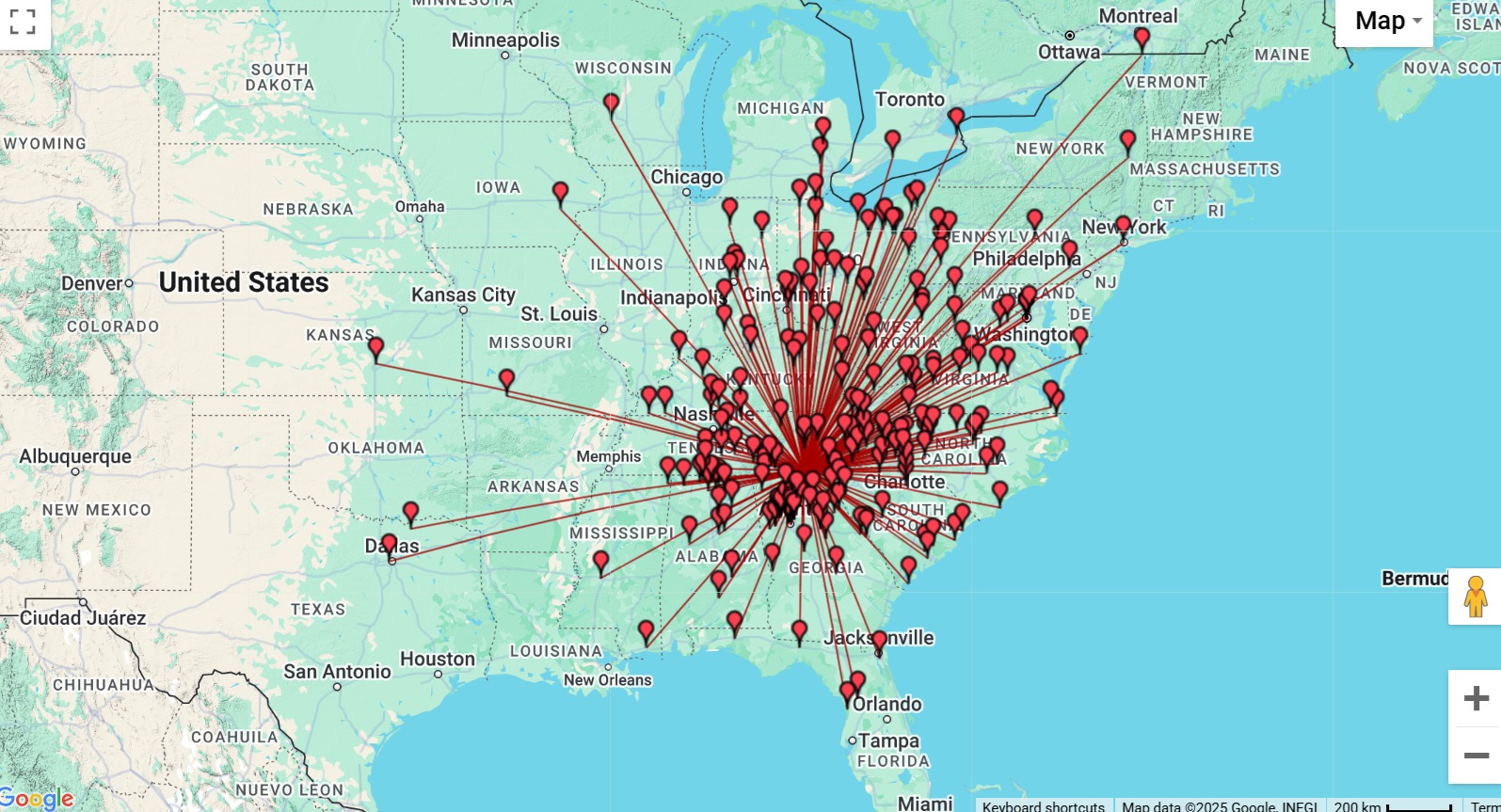 Winter Field Day | WFD weekend map of qso's for the Hillbilly Hams ARC ...