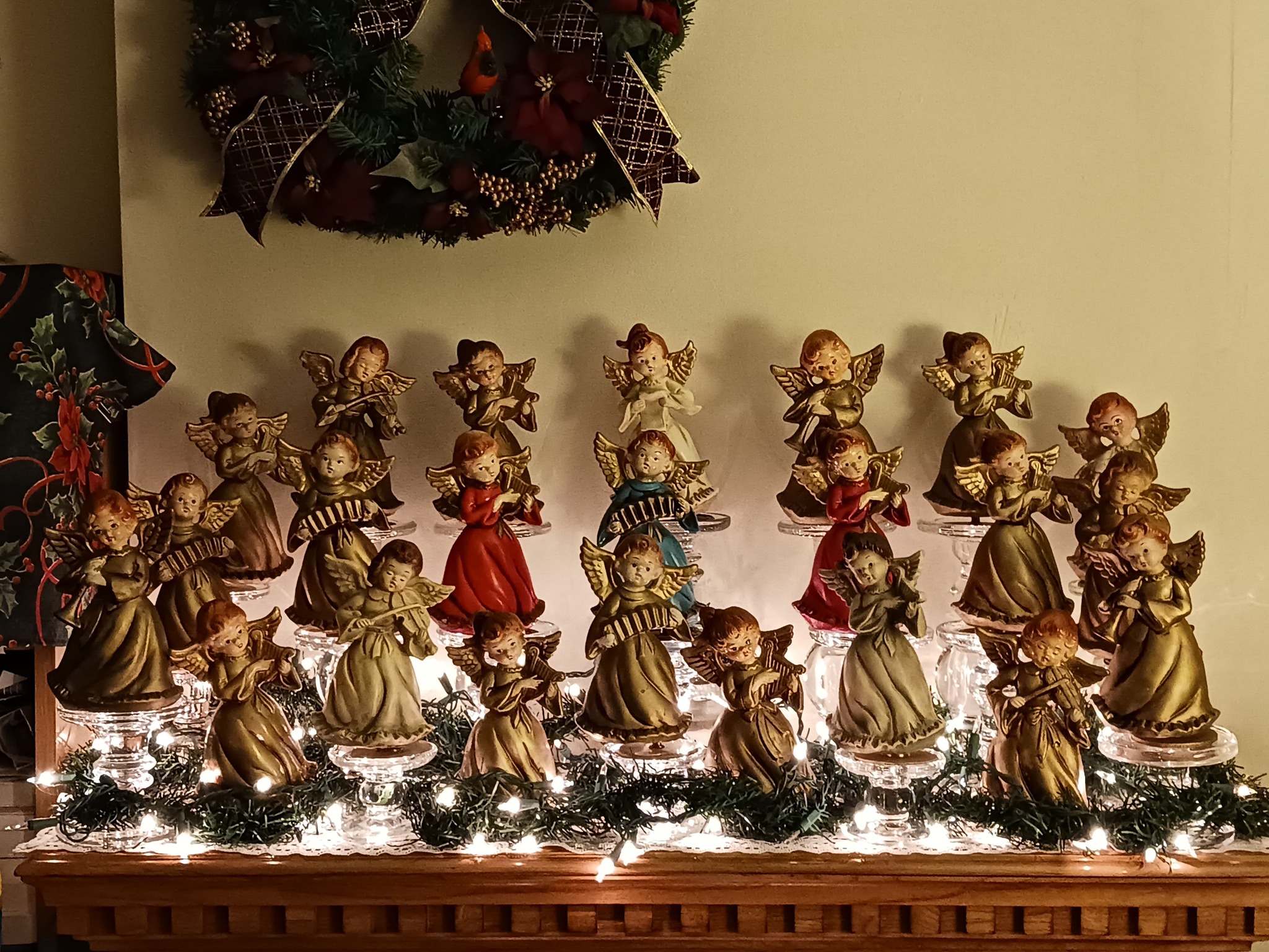 Vintage Japanese choir girl angels with porcelain heads