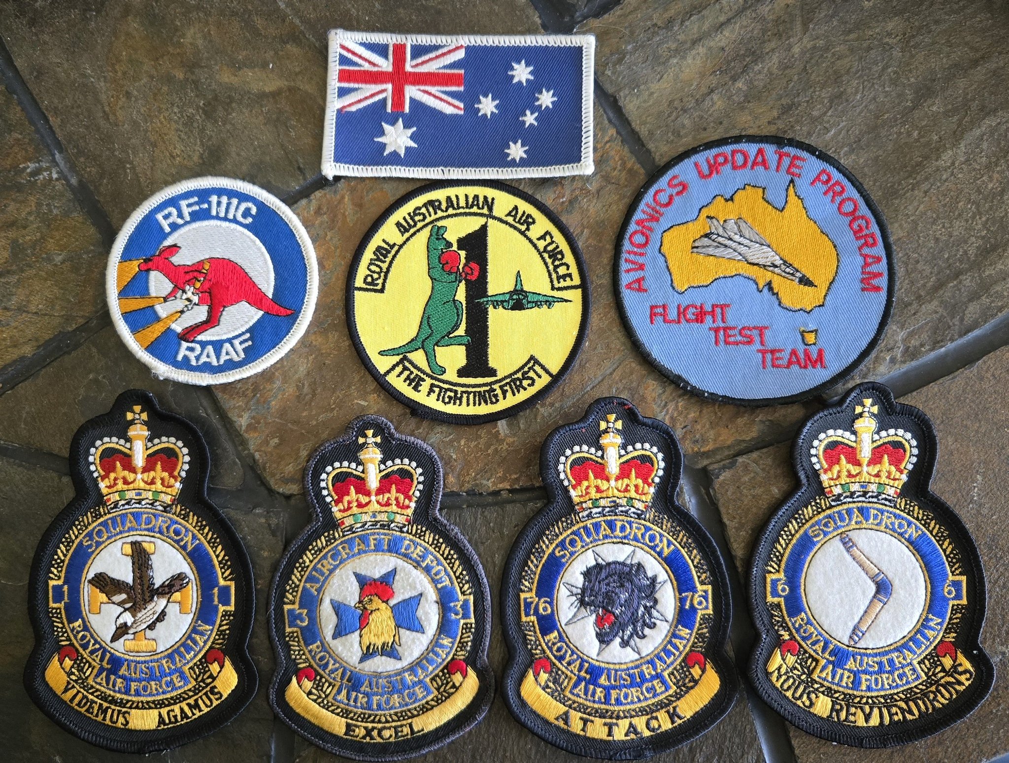 USAF patches traded with Australian RF-111C team at Rockwell