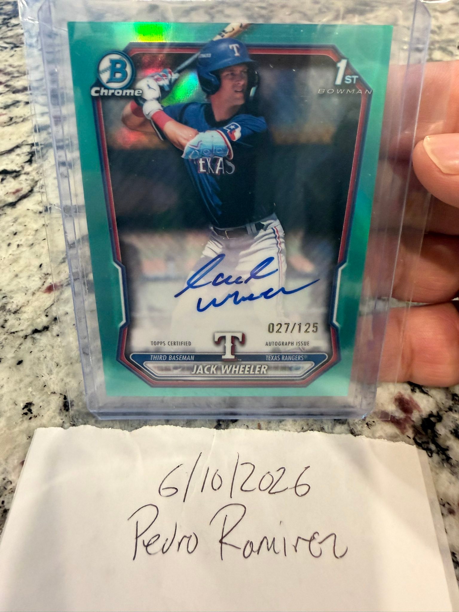 2026 Bowman Chrome Jack Wheeler 1st Bowman Aqua Refractor Auto 