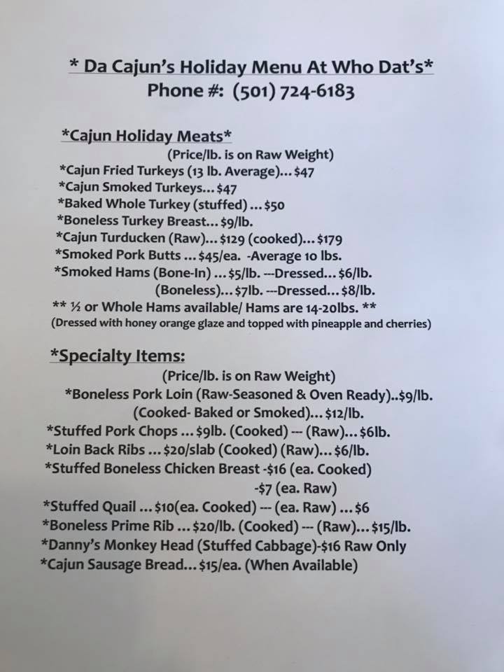 🦃 ITS TURKEY TIME! Now taking... - Who Dat's Cajun Restaurant
