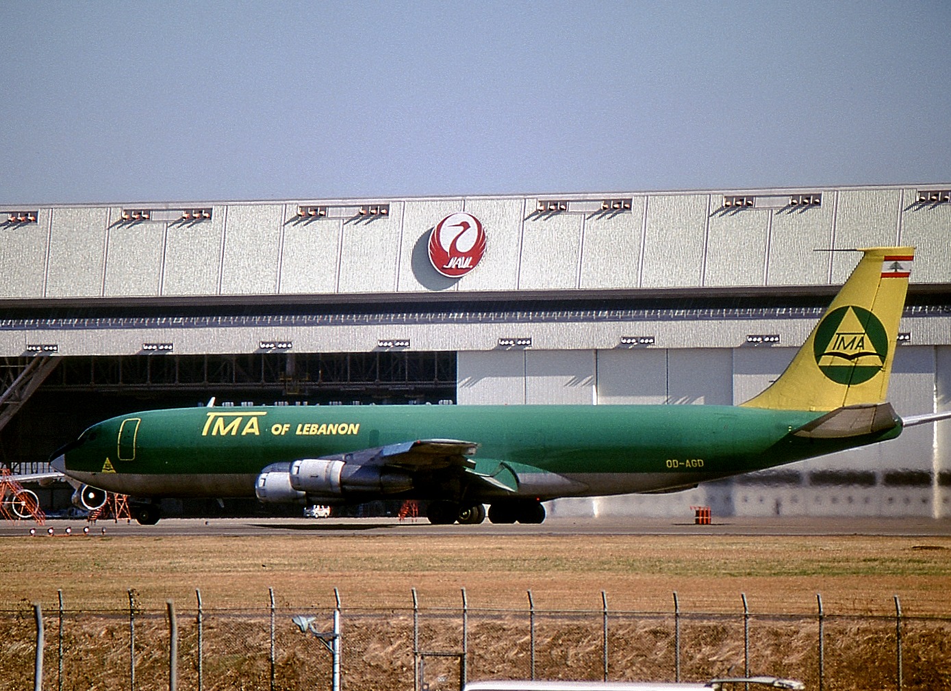 MEA B707-323C OD-AHD rotating out of LHR in 1992.