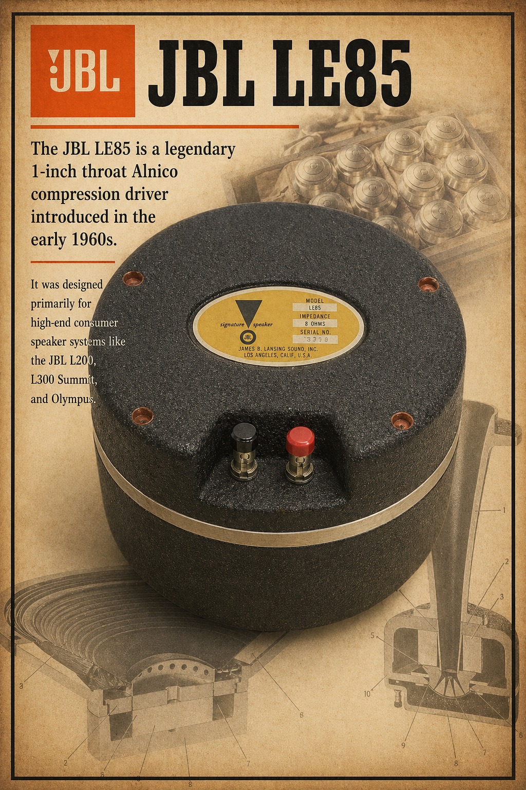 The JBL LE85 is a legendary 1-inch throat