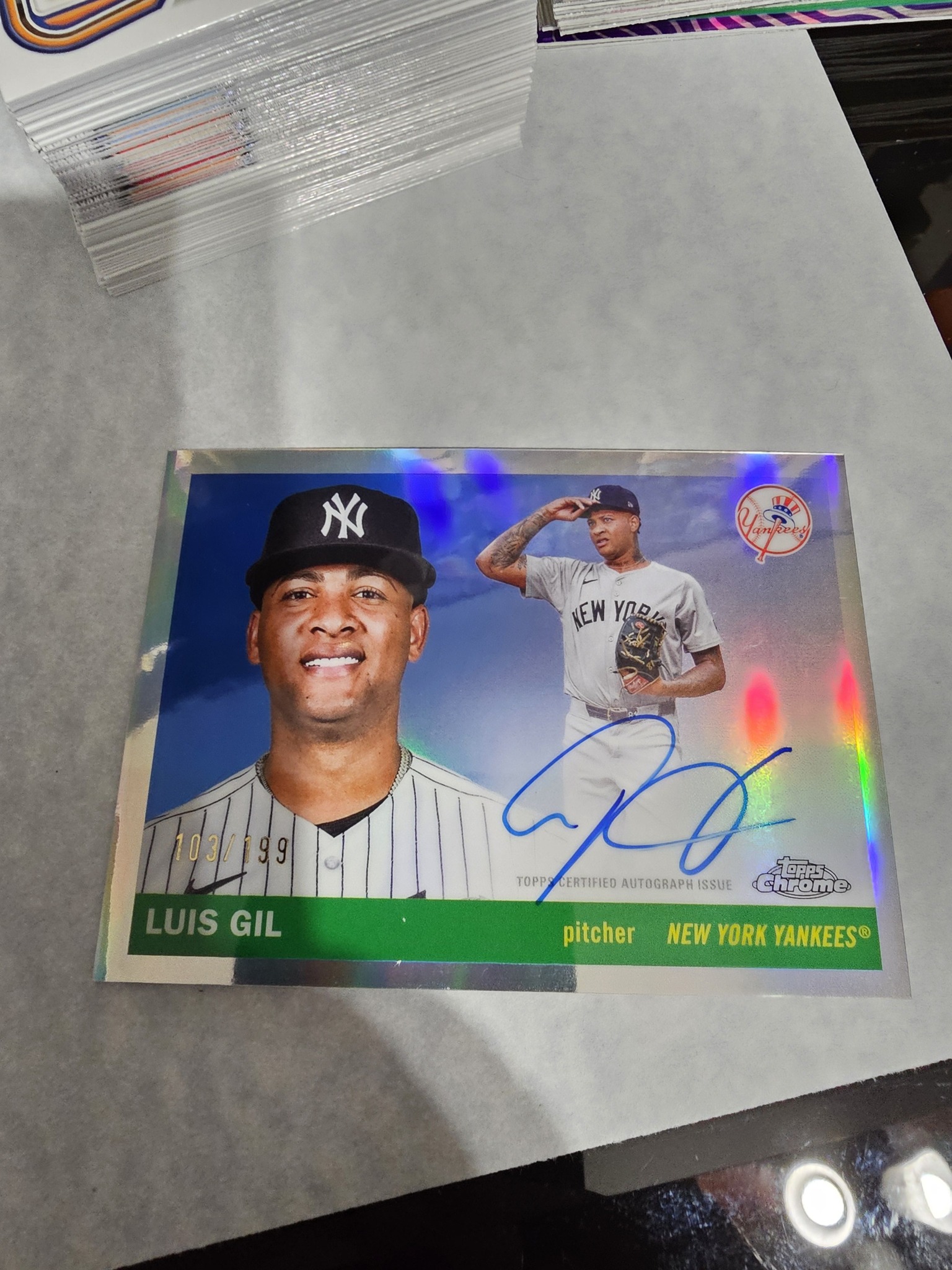 Luis Gil Yankees autograph card from Topps Chrome