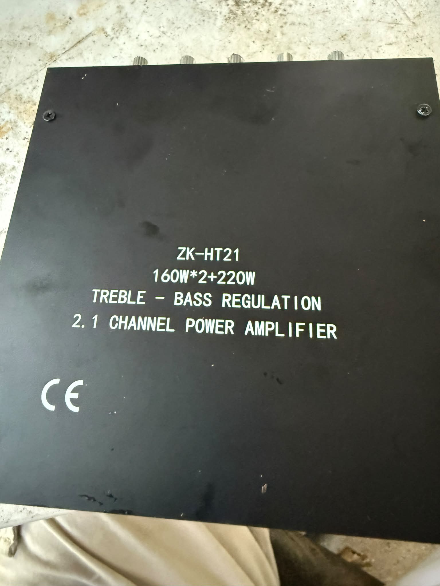 What power cord is needed for ZK-HT21 160W amplifier with 24V battery?