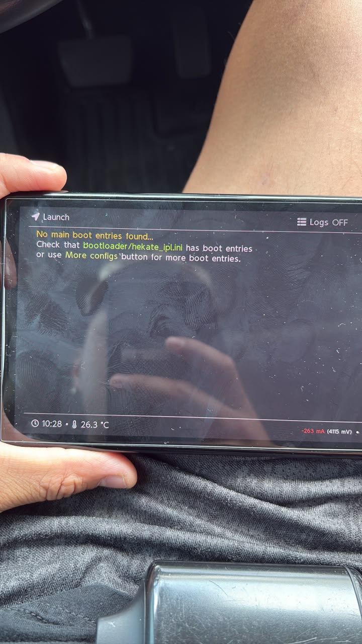 What is 'No main boot entries found' error on Nintendo Switch OLED?