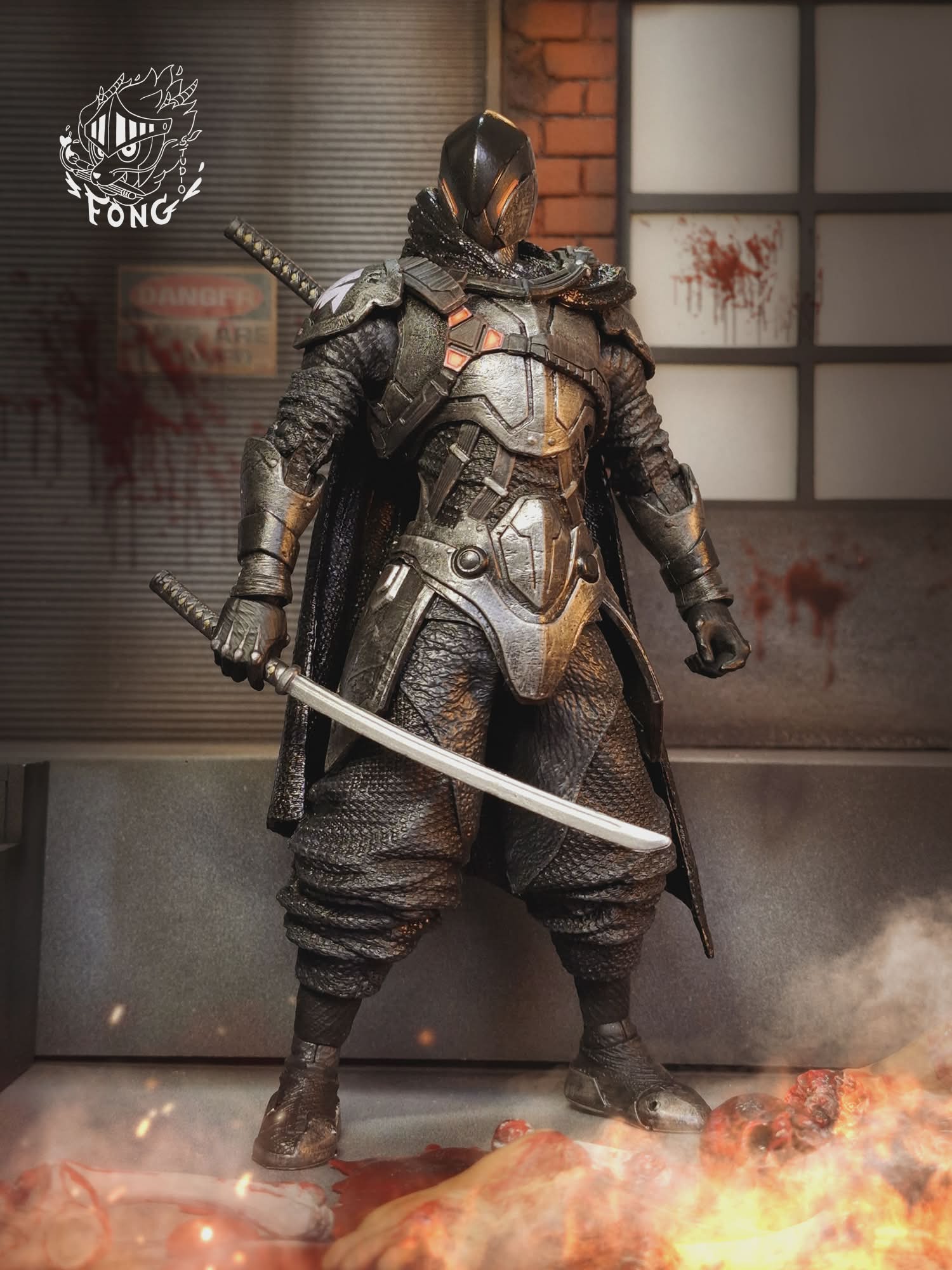 Custom repaint of Ghost-Maker figure in black ninja tone