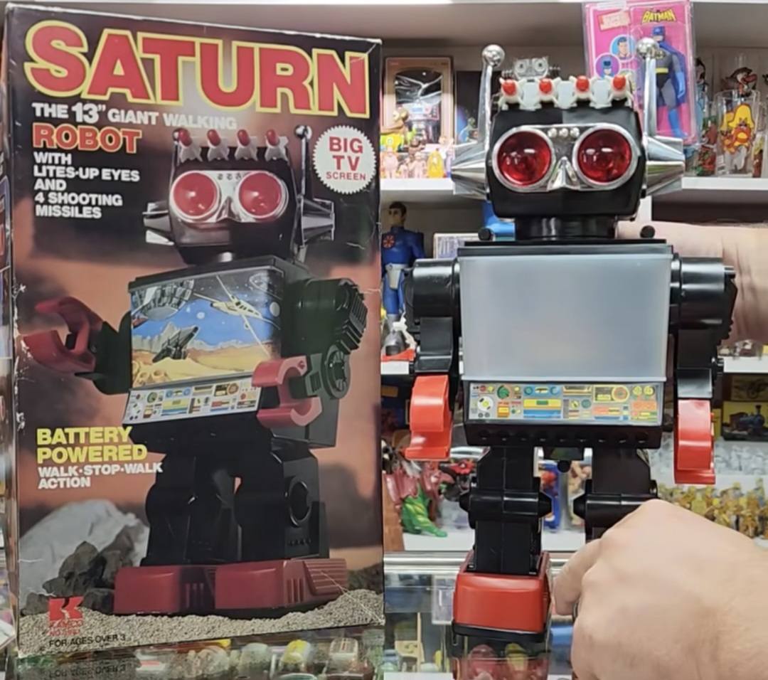 Rare vintage Kamco Saturn robot toy from 1981
