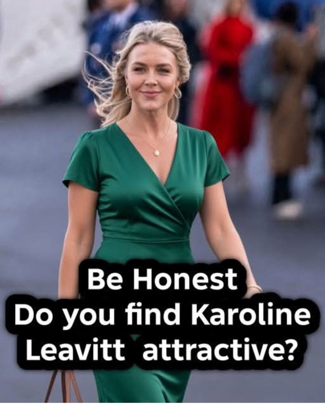karoline leavitt in green dress Leavitt's new look is turning heads, as she continues to play up the White House 😐 Final Sale__label