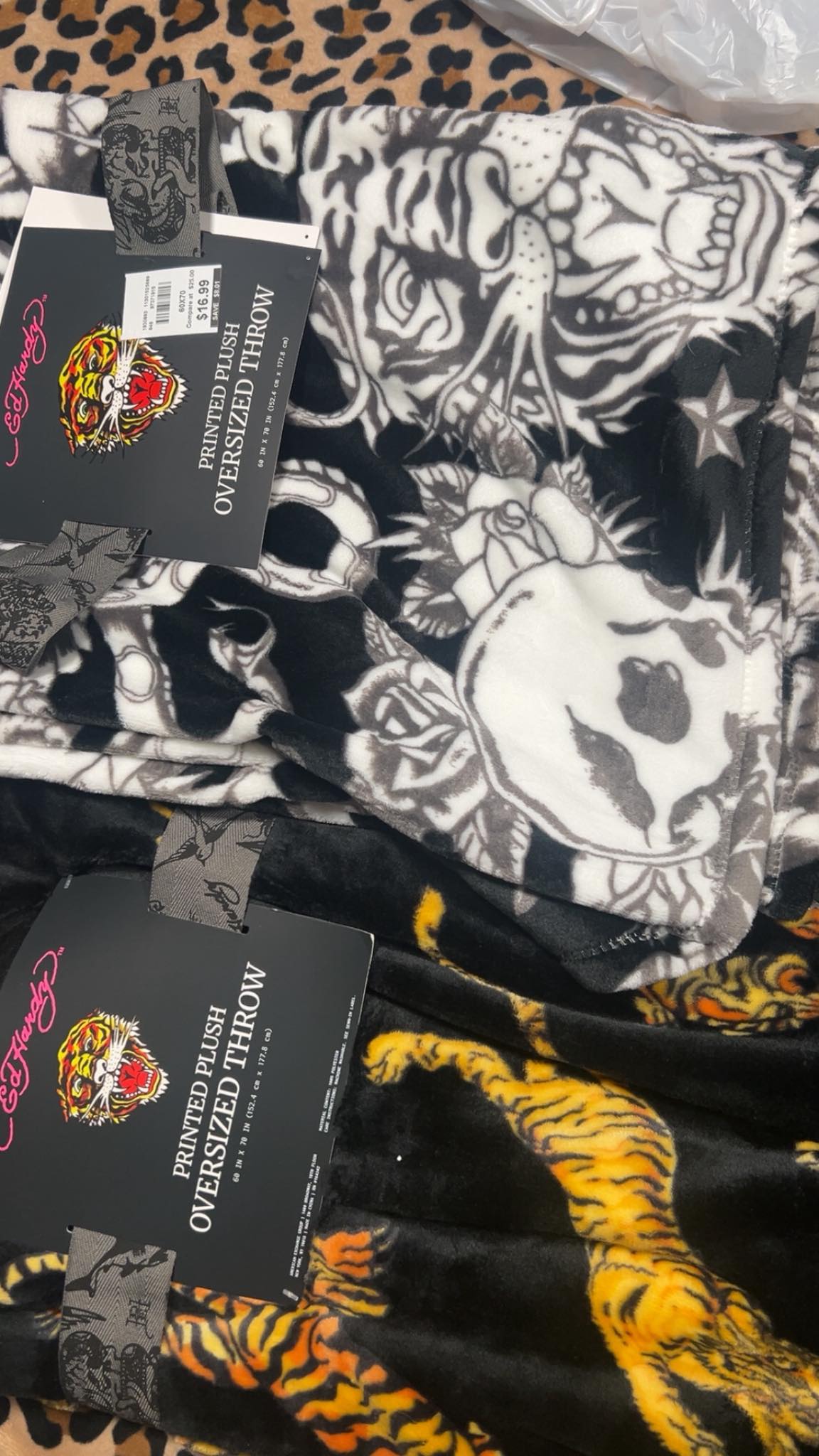 Ed Hardy blankets spotted at TJMaxx 😍🎀🦋💜 #tjmaxxfinds #edhardy