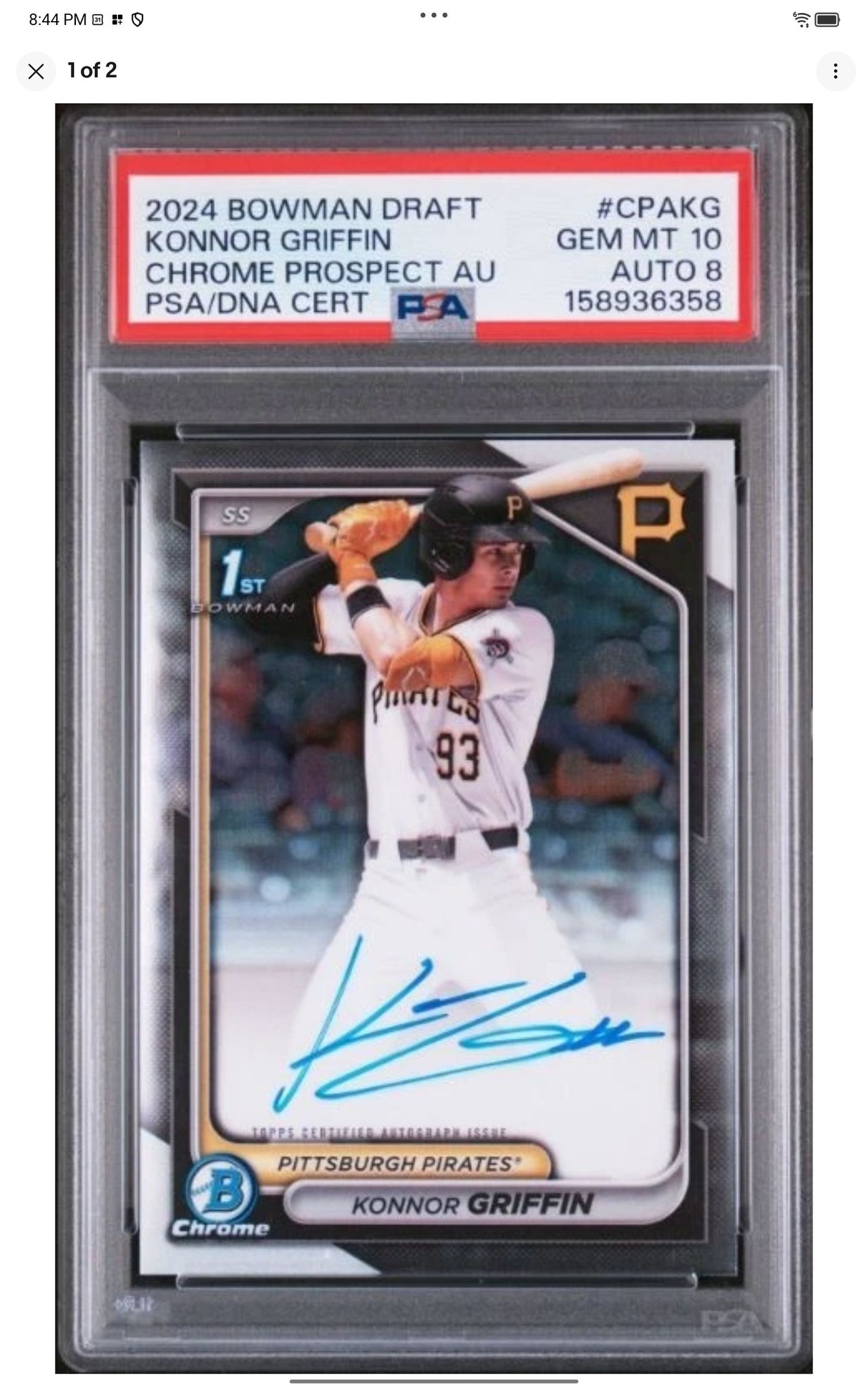 Konnor Griffin AA Debut. 10 on the ticket and auto nonsense.