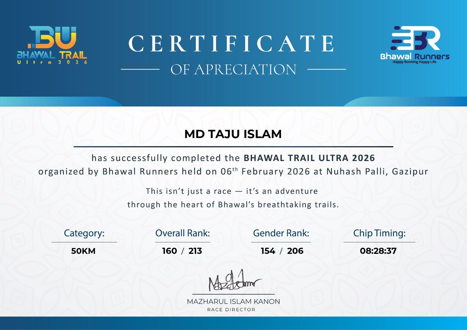 First 50km Ultra🏅 - Rayhan Khan Taju | Facebook