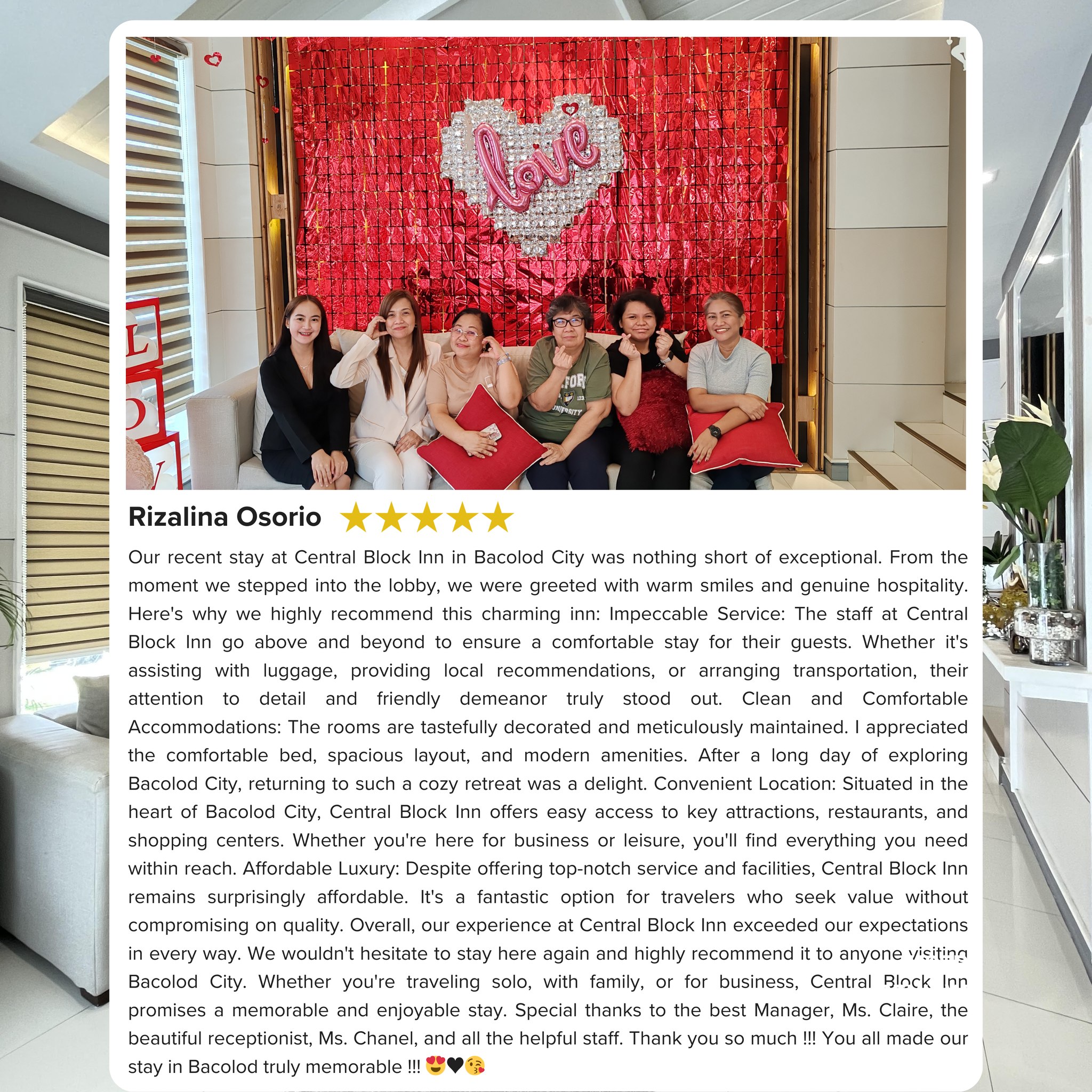 It was our privilege to accommodate... - Central Block Inn