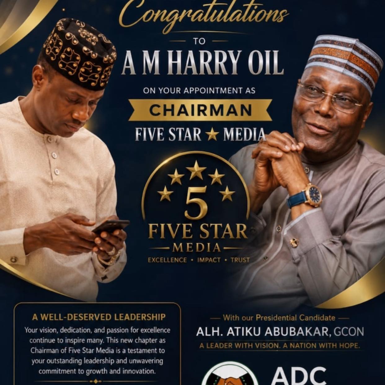 ATIKU 5 STAR ⭐️ An hango fuskokin wasu daga cikin manyan jaruman ...