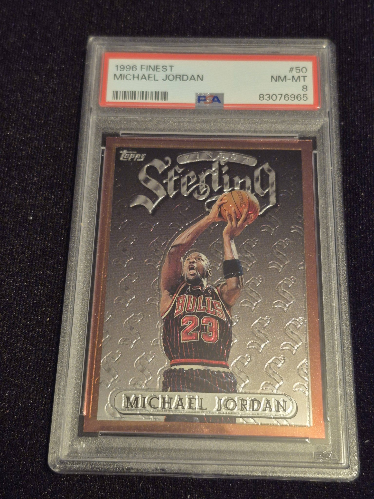 1996 Finest Michael Jordan Topps cards with and without coating