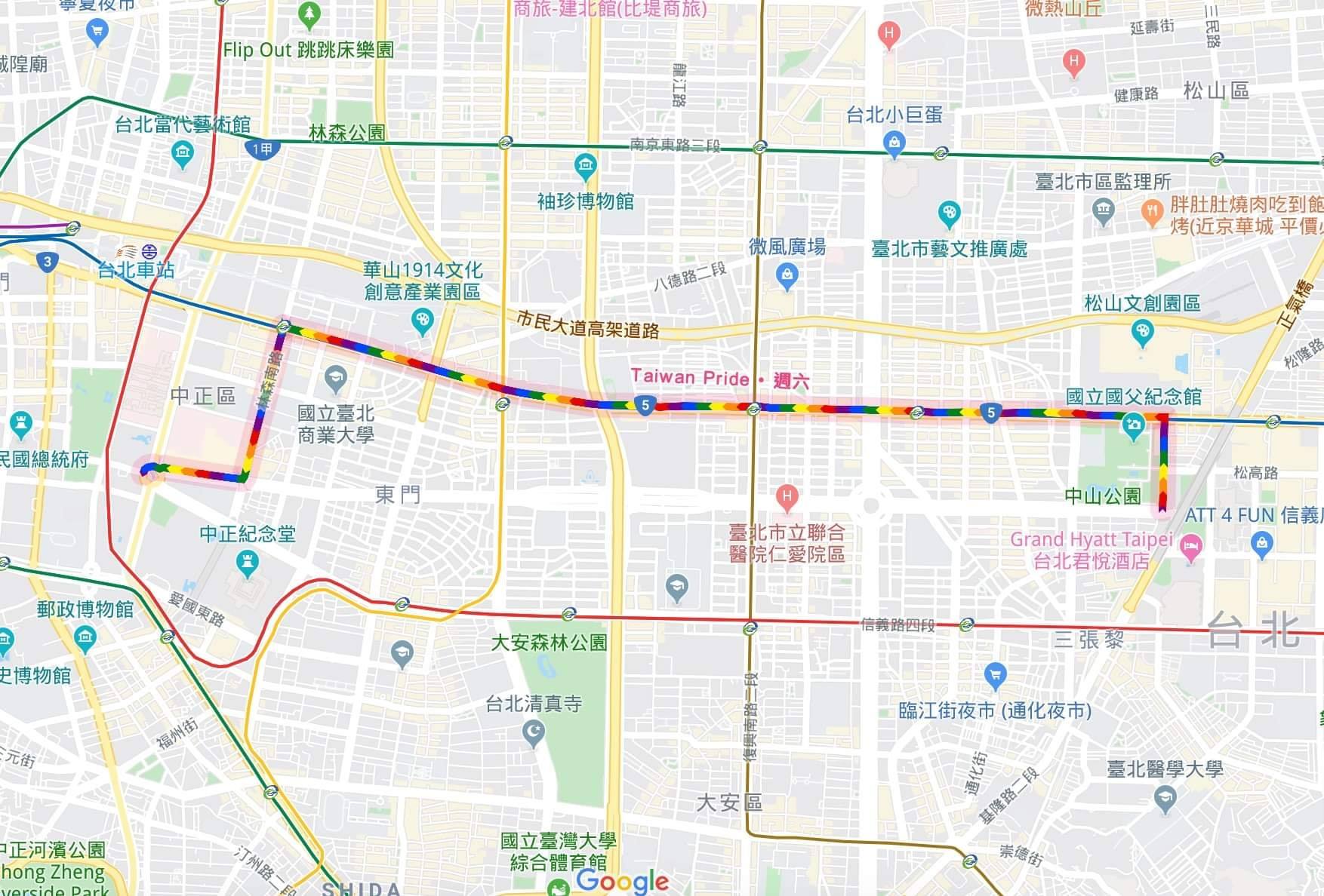 巫師地理 - 🏳️‍🌈🇹🇼 #2019臺灣同志遊行 Google Maps出現彩虹 明（26）日舉辦的臺灣同志遊行，是第十七次的台北同志遊行 ...