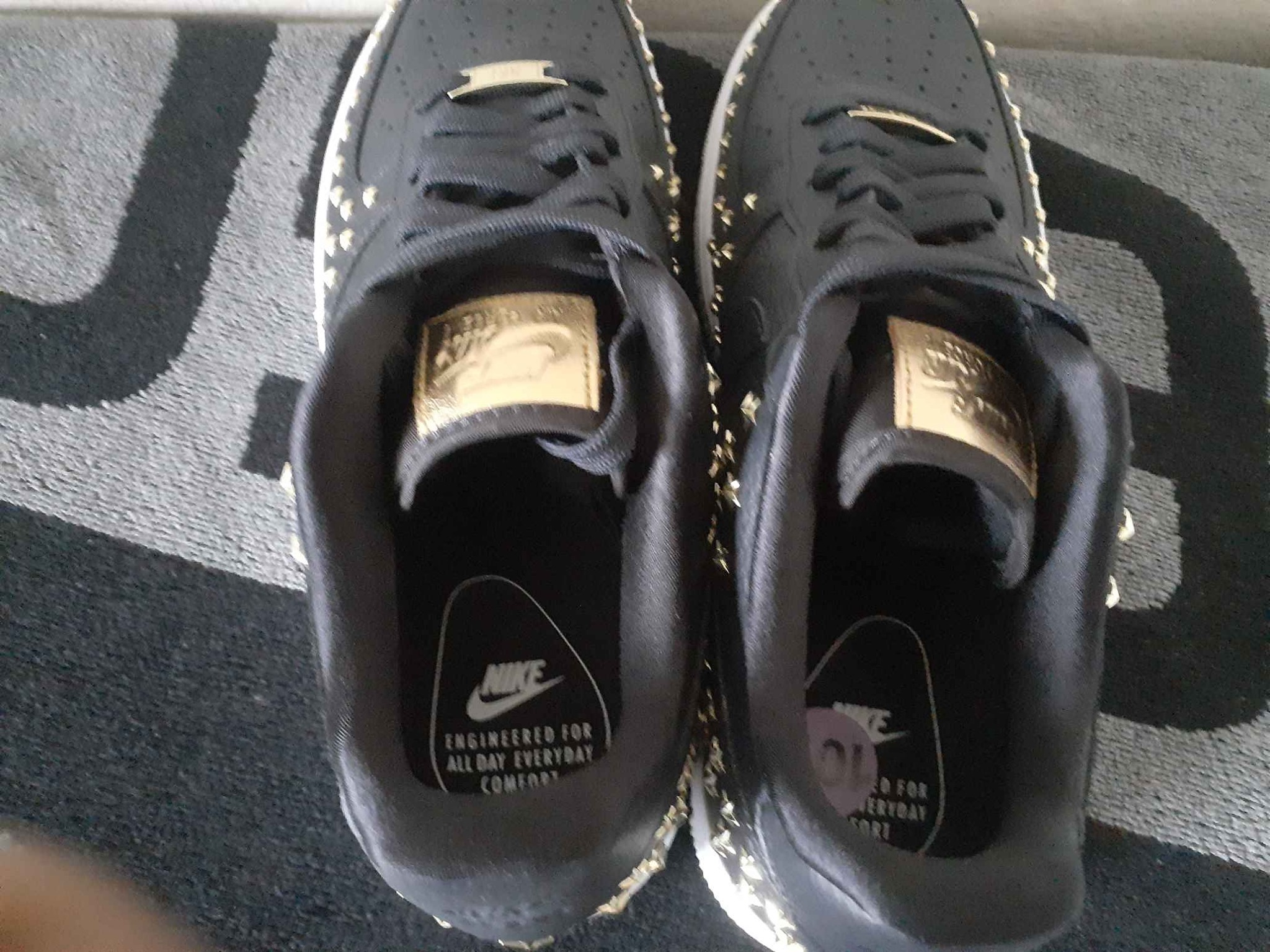 NEW Nike Air Force 1 07 XX Studded Stars Black Women