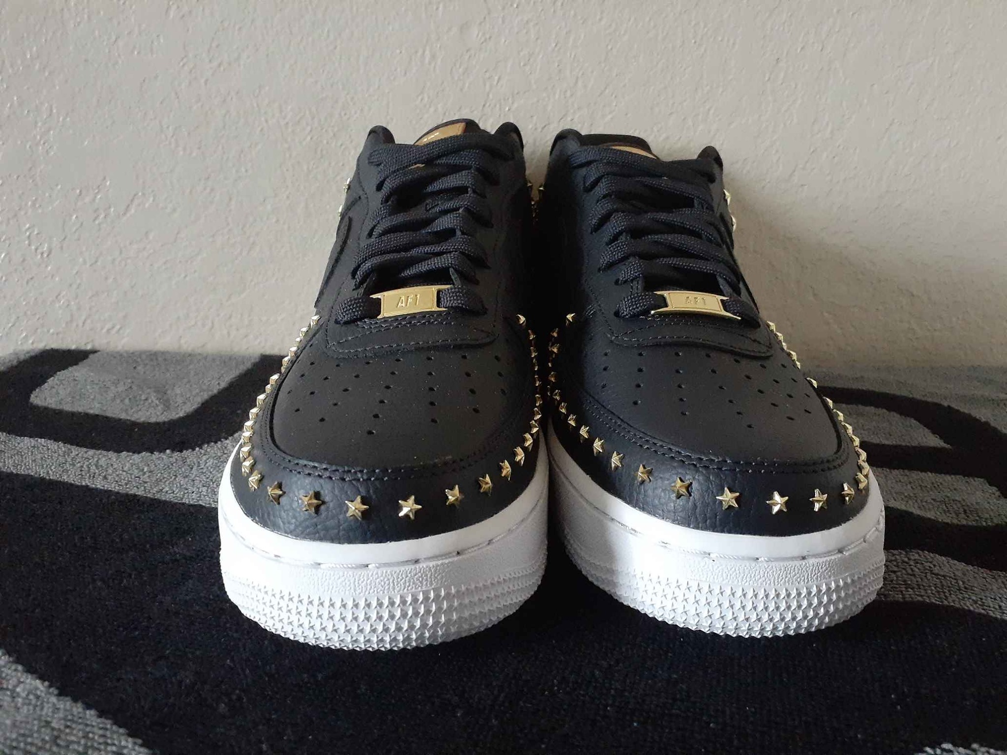 NEW Nike Air Force 1 07 XX Studded Stars Black Women