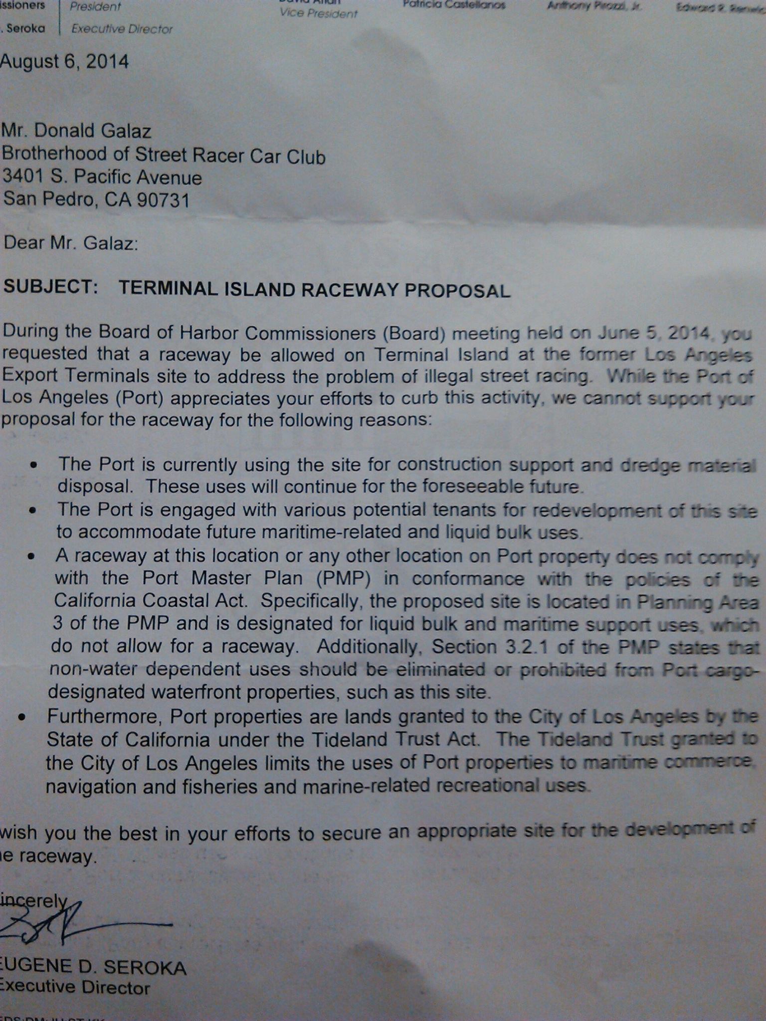Project Street Legal - Terminal Island Raceway - Got a letter from ...