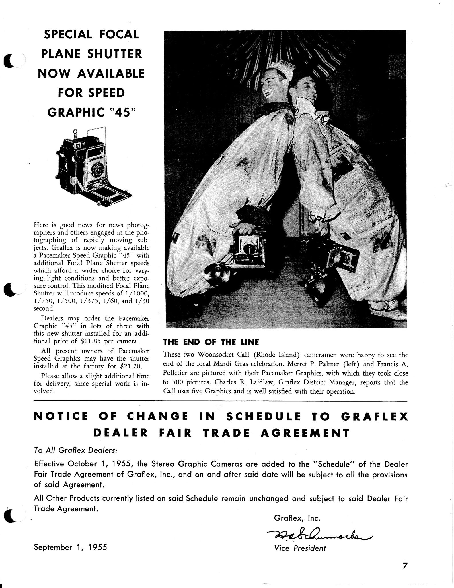 1955 4x5 Pacemaker Speed Graphic with extra shutter speeds…