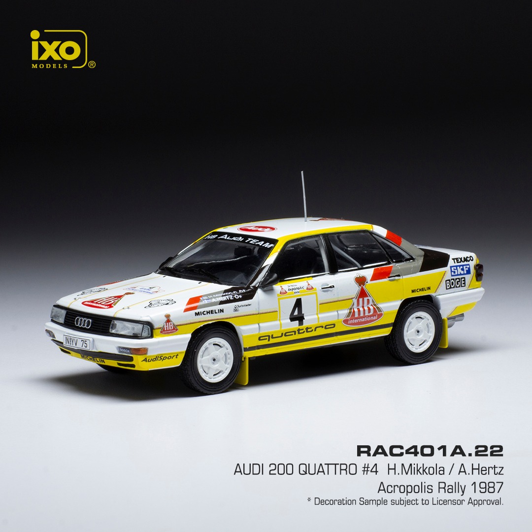 IXO - RAC401A.22 AUDI 200 QUATTRO #4 H.Mikkola / A.Hertz Acropolis
