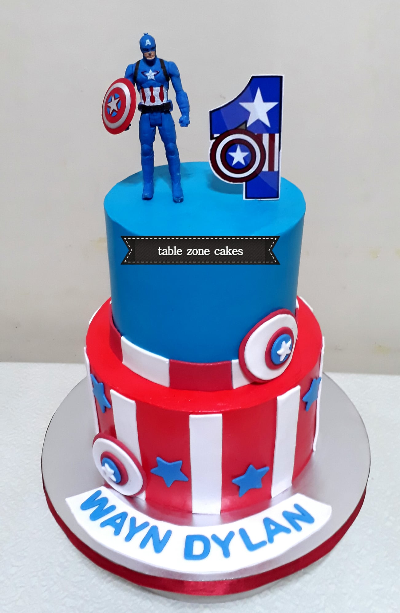 Captain America Cake 2 Tier Moist Table Zone Cakes Facebook