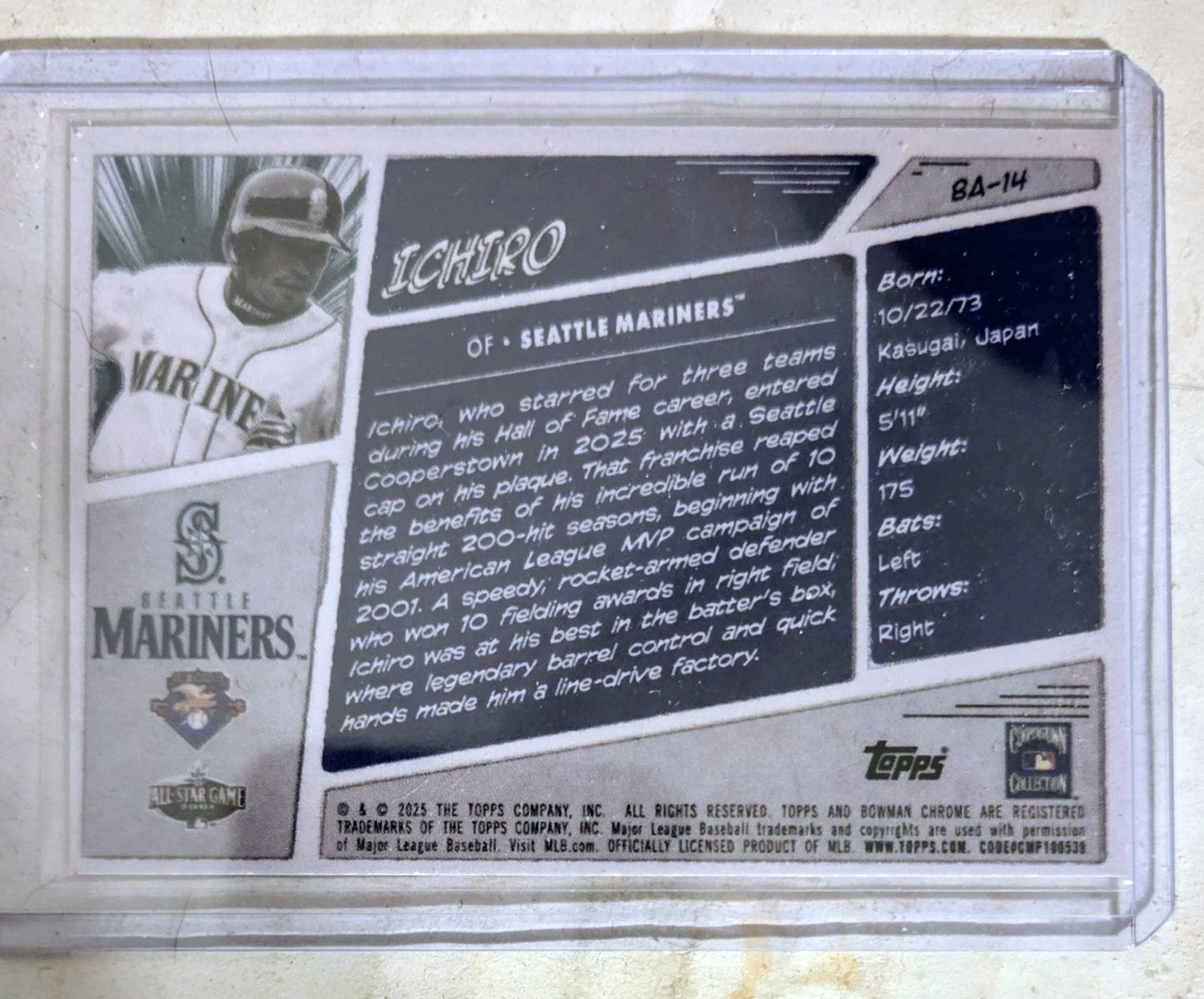Rockin' Ichiro　Thank you for R&R music Ichiros rare card found in background