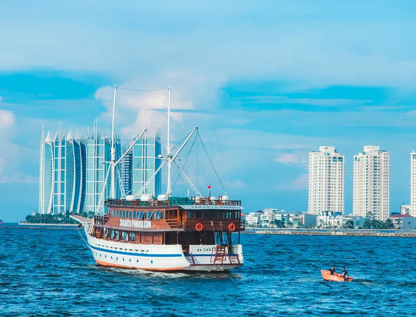 Phinisi ship in Jakarta, Indonesia