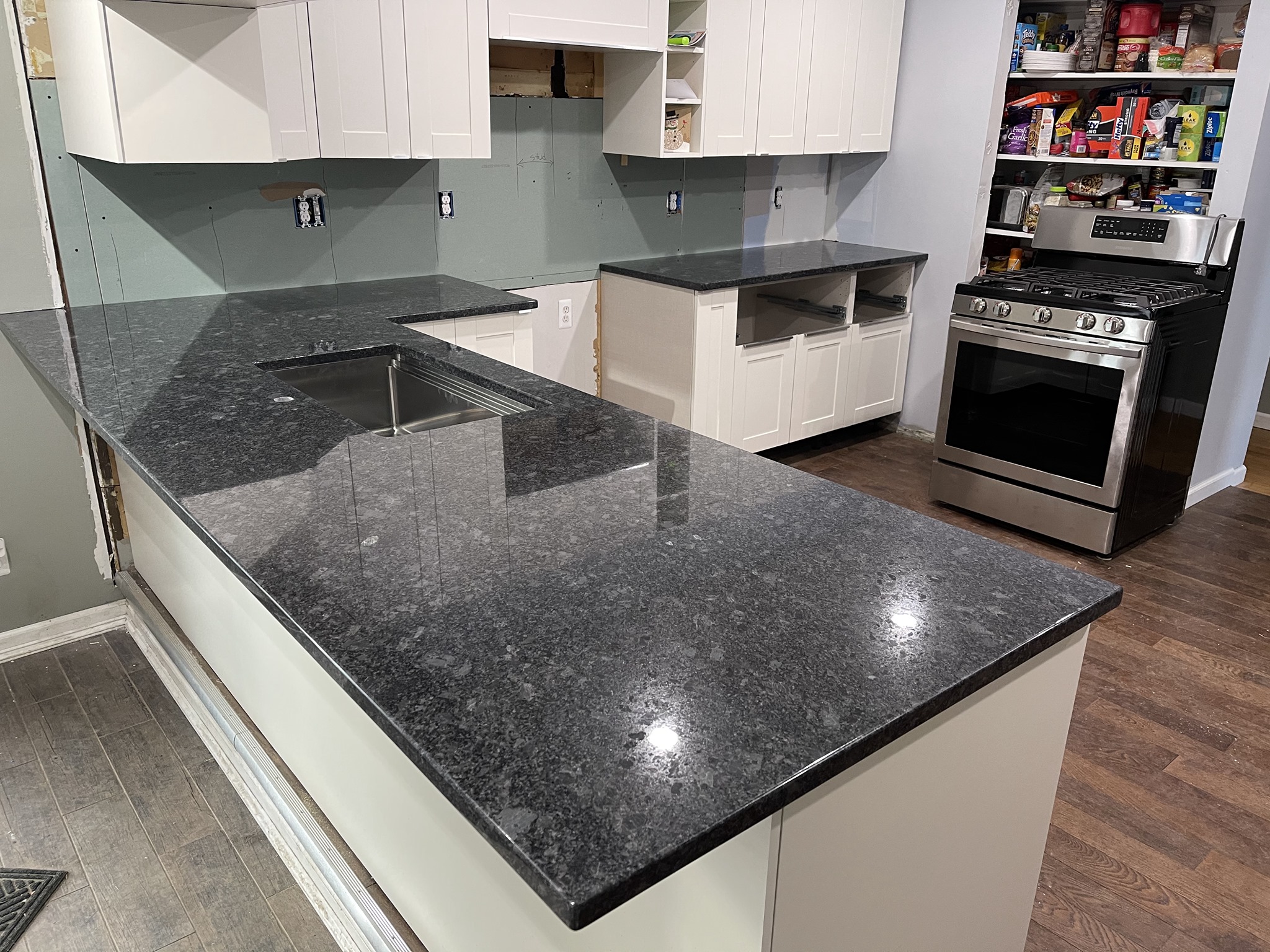 Grey Granite Kitchen Countertops