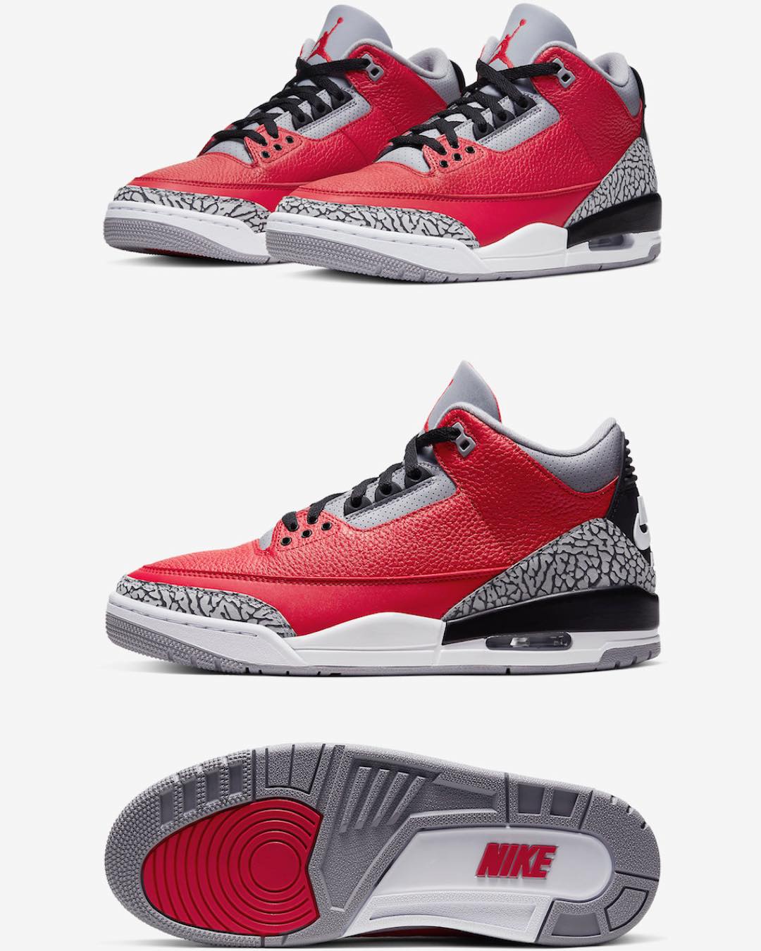 Official look at the Air Jordan 3 “Red Cement” Full look and