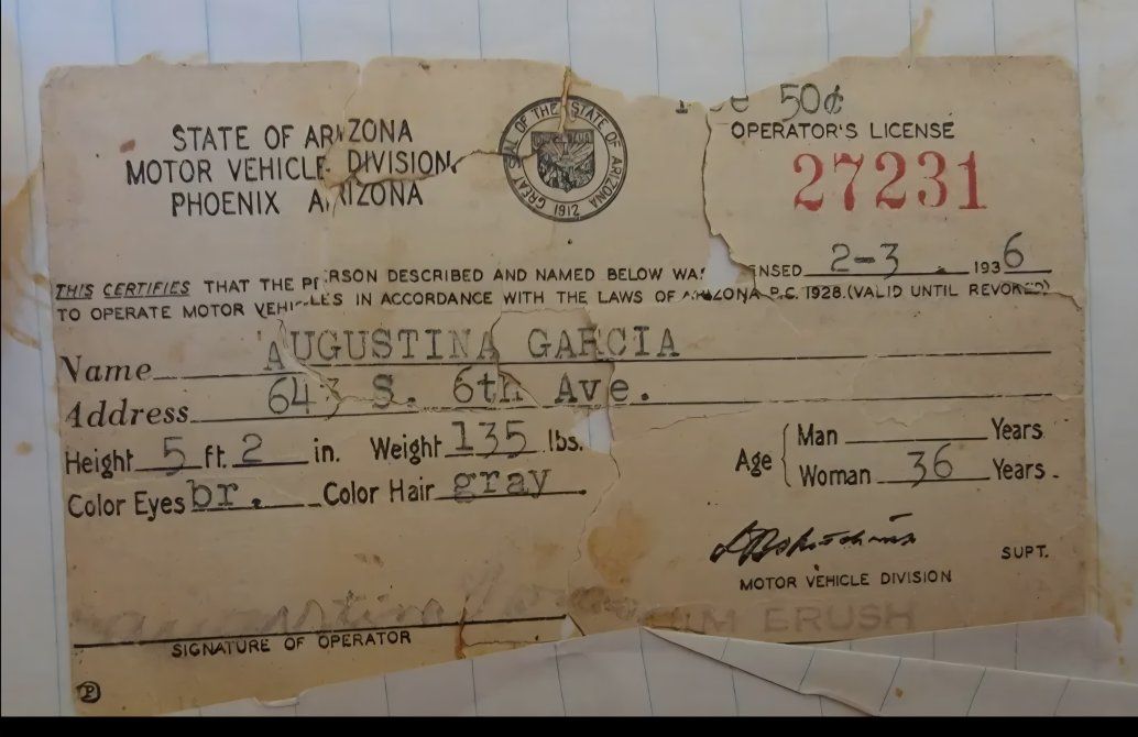 Arizona driver's license from 1936