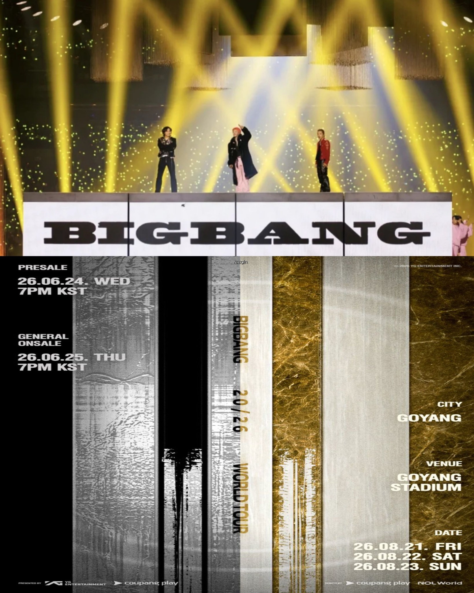 🚨 BIGBANG 2026 WORLD TOUR IN GOYANG 🚨 YG has officially