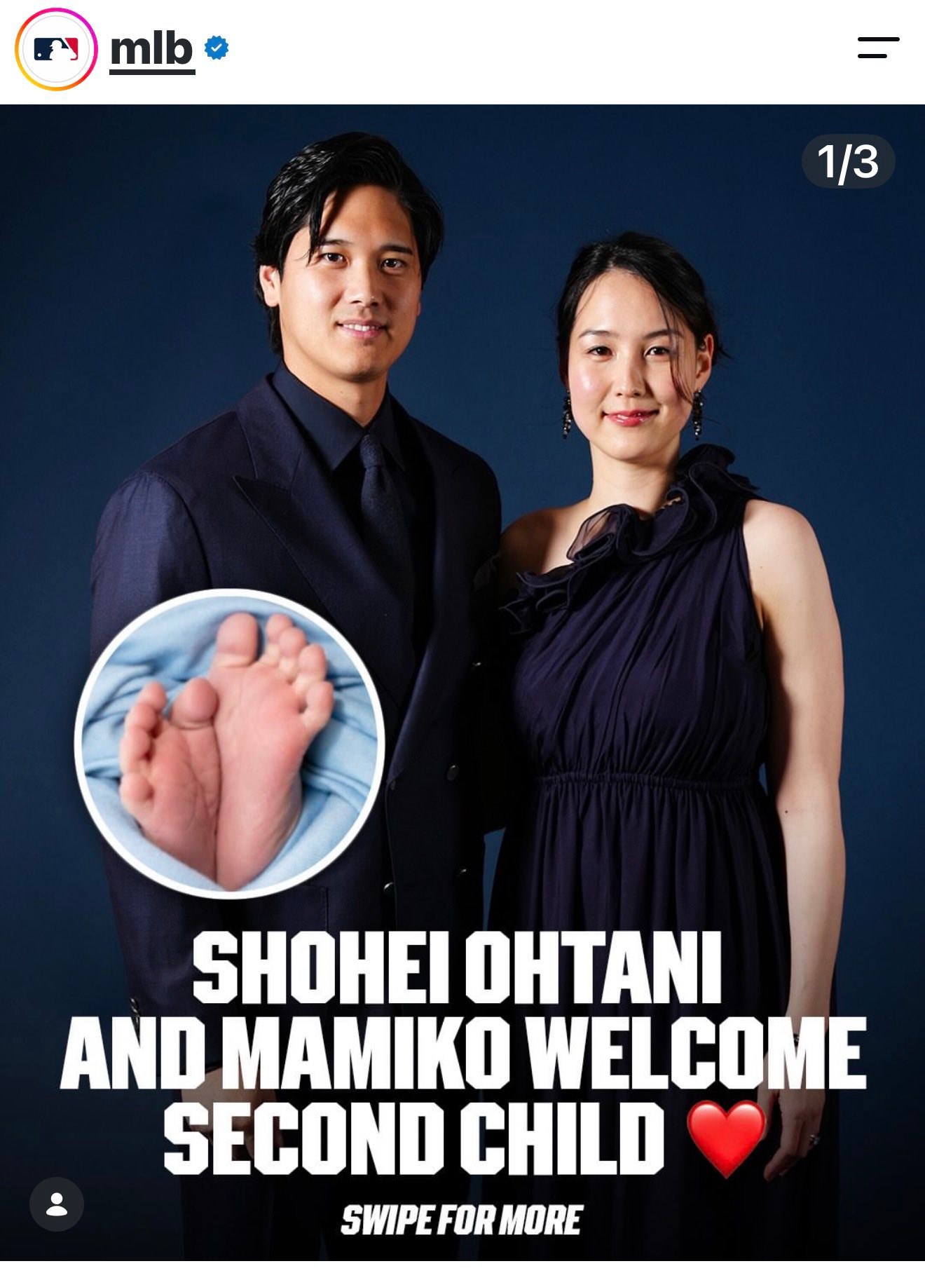 大谷翔平さん、真美子さん、第二子誕生本当におめでとうございます 