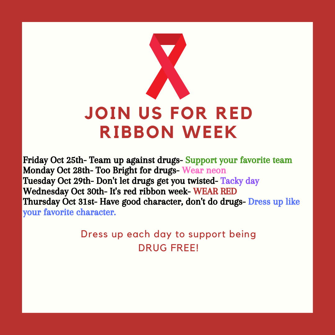Red Ribbon Week starts tomorrow!... - Northside Middle School