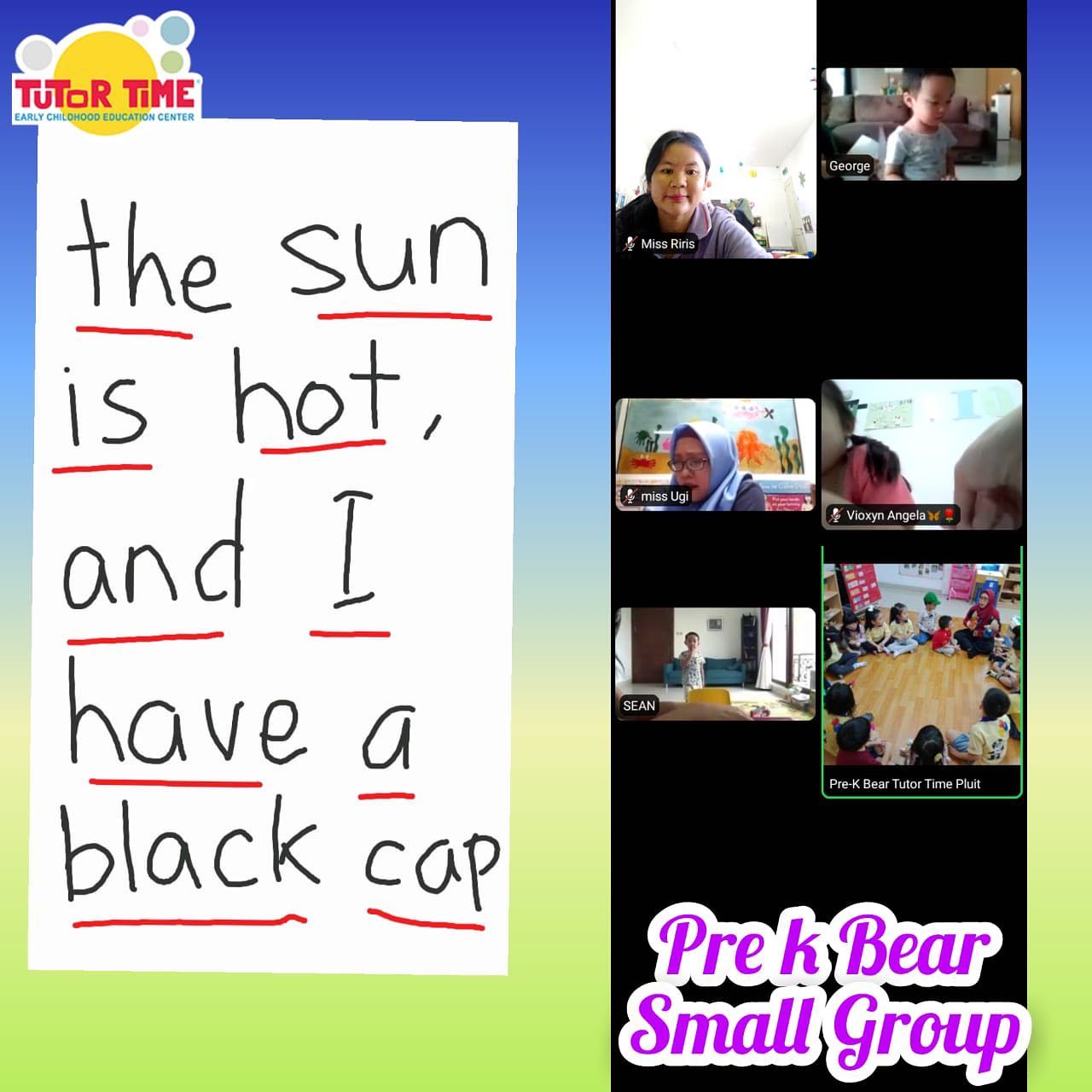 Virtual zoom Pre-k Bear class... - Tutor Time Pluit | Facebook