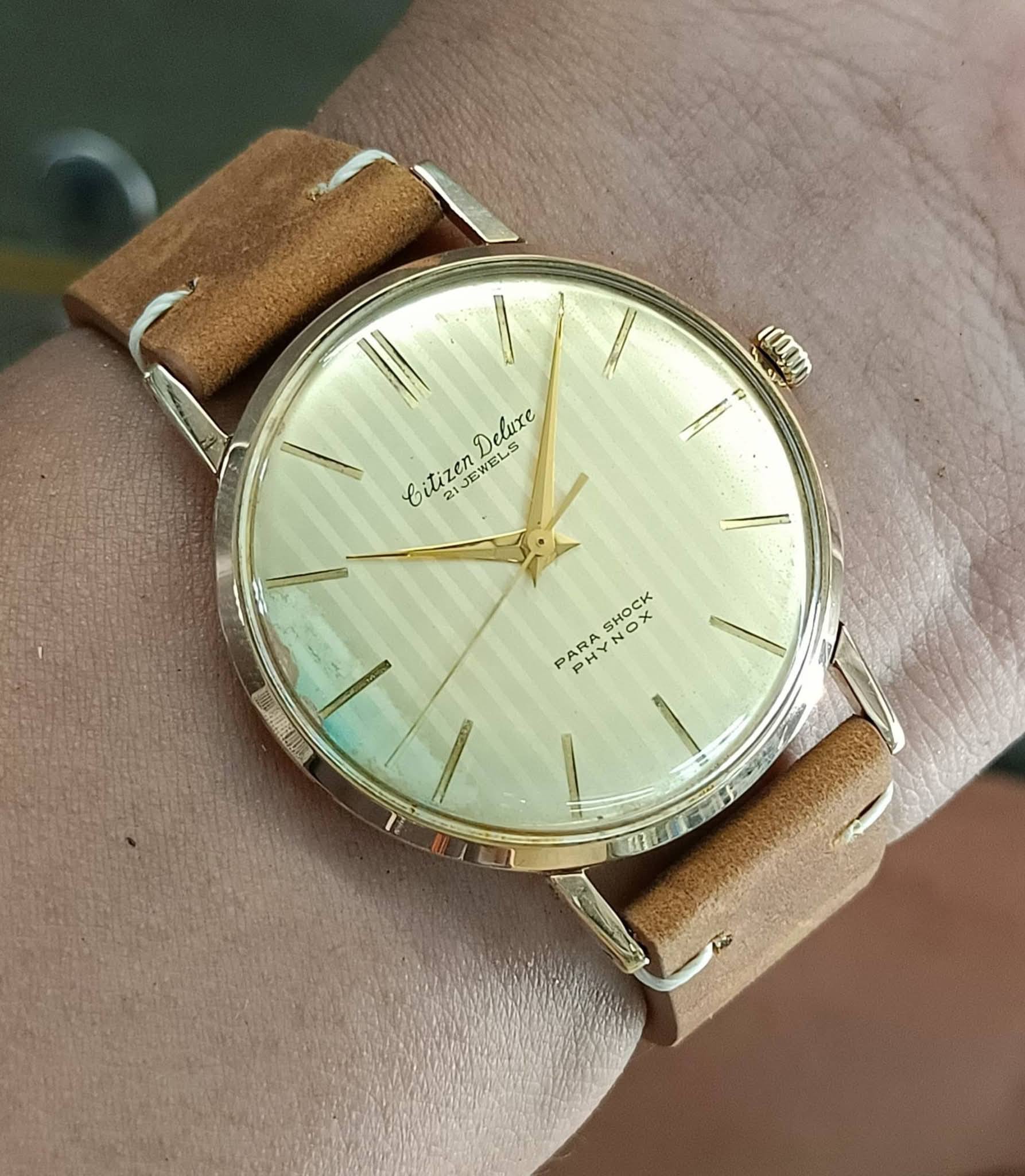 Vintage Citizen Deluxe 21 Jewels Parashock Phynox Manual Winding
