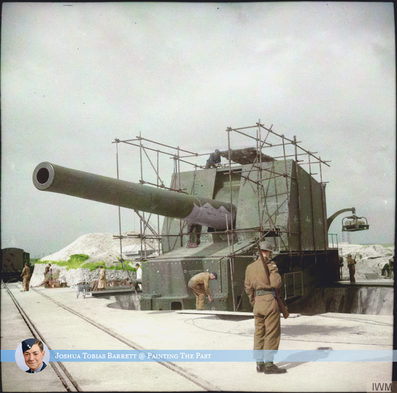 18 May 1942. 15-inch coastal gun 'Jane' of the Wanstone Battery