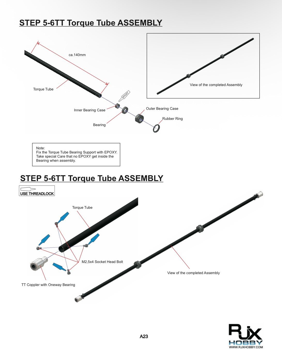 How does Align Trex 550 and 600 share the same torque tube?