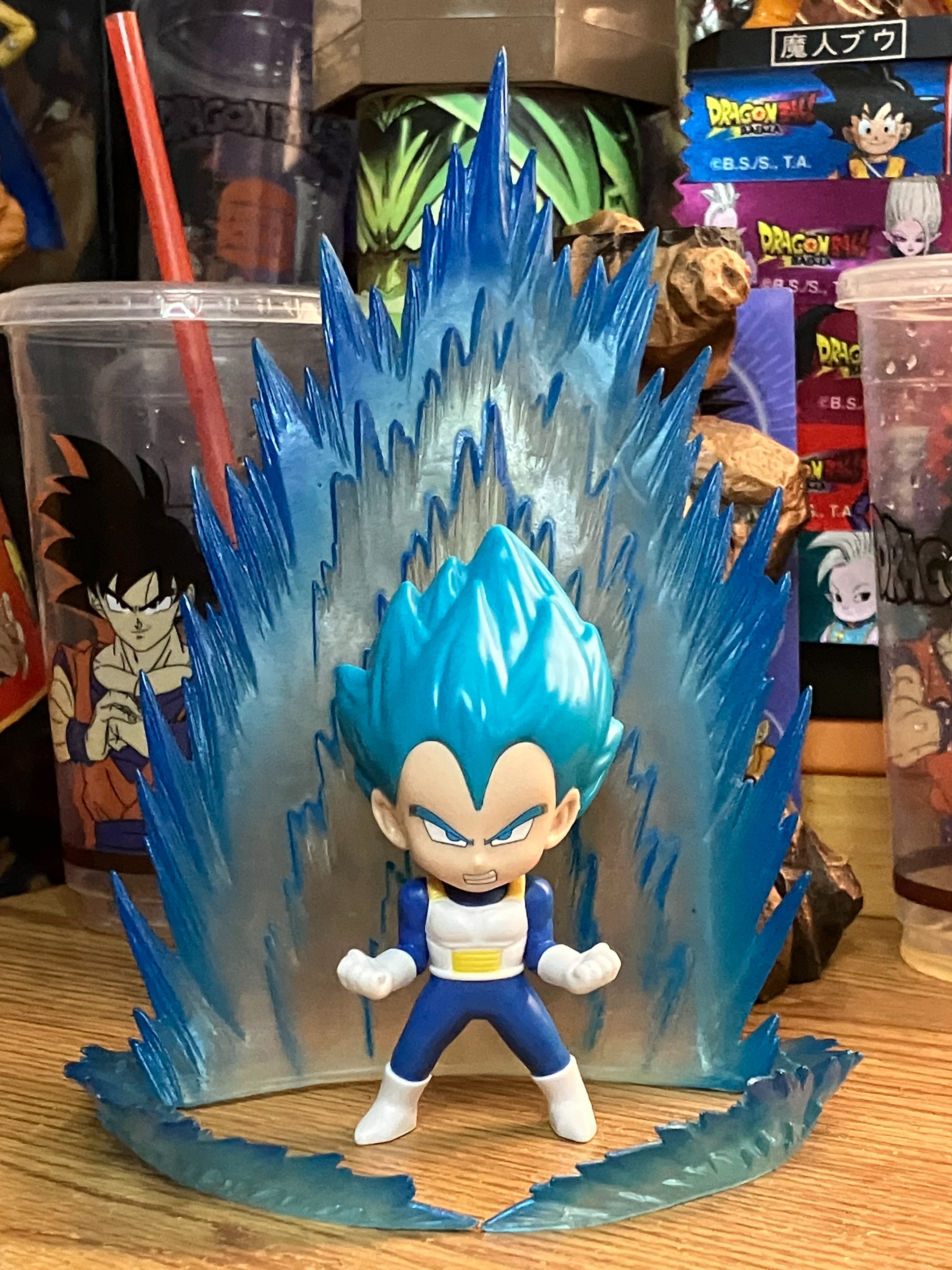 Super Saiyan Blue Vegeta Burger King toy with aura