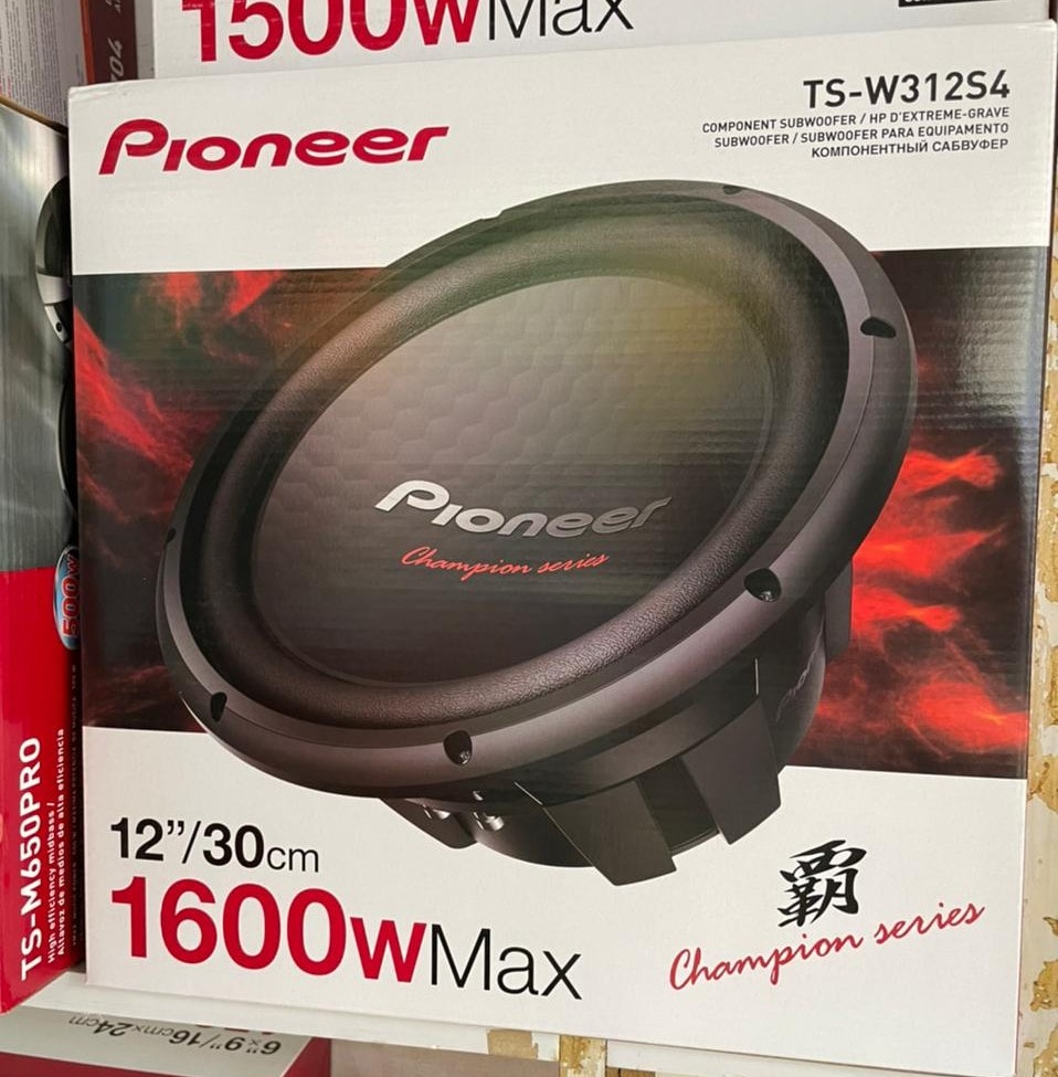 The 1600 watts pioneer TS-W312S4 for that triple threat effect
