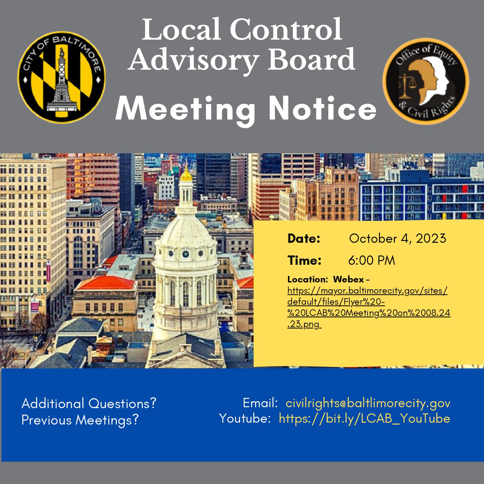 Baltimore City Local Control Advisory Board