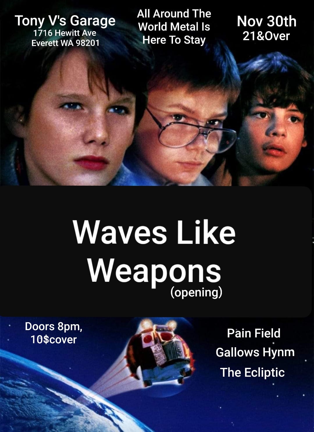 Waves Like Weapons - 2 weeks away we will be rocking Tony Vs Garage ...
