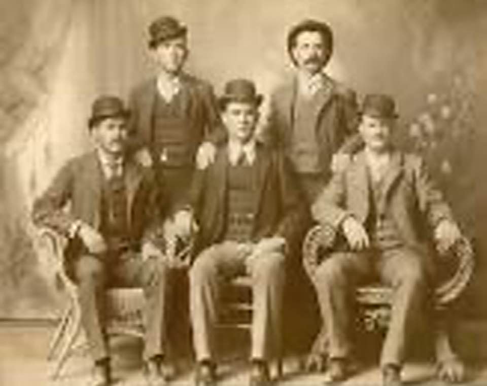 Butch Cassidy and the Wild Bunch, circa 1900. Front row left to